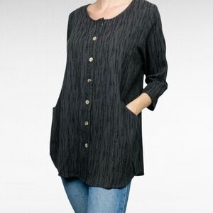 Soft Surroundings Medium Gray Ellis Tunic Pockets
